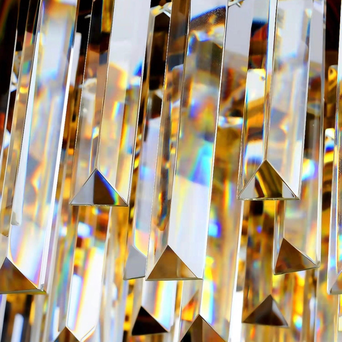 Gold/Silver Round Modern Tiered Metal Crystal Chandelier - Zelno Lighting