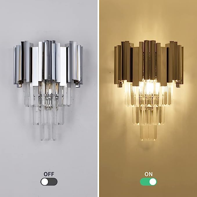Gold/Silver Round Modern Tiered Metal Crystal Chandelier - Zelno Lighting