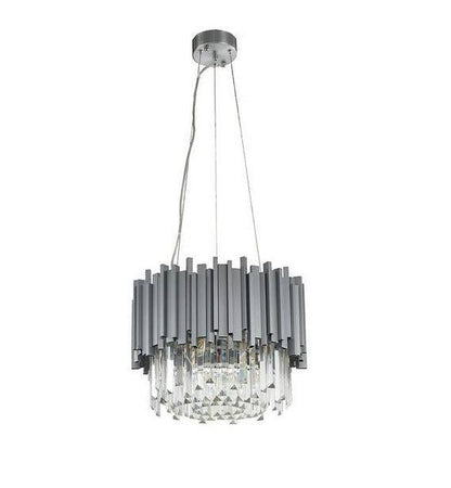 Gold/Silver Round Modern Tiered Metal Crystal Chandelier - Zelno Lighting