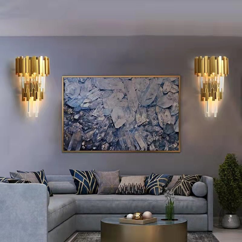 Gold/Silver Round Modern Tiered Metal Crystal Chandelier - Zelno Lighting