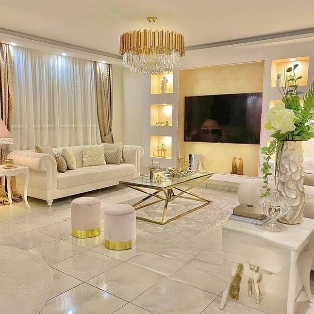 Gold/Silver Round Modern Tiered Metal Crystal Chandelier - Zelno Lighting