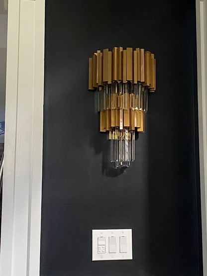 Gold/Silver Round Modern Tiered Metal Crystal Chandelier - Zelno Lighting
