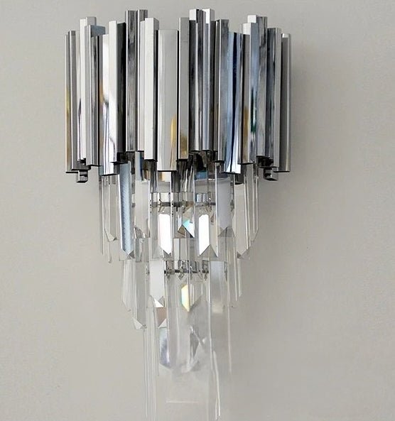 Gold/Silver Round Modern Tiered Metal Crystal Chandelier - Zelno Lighting