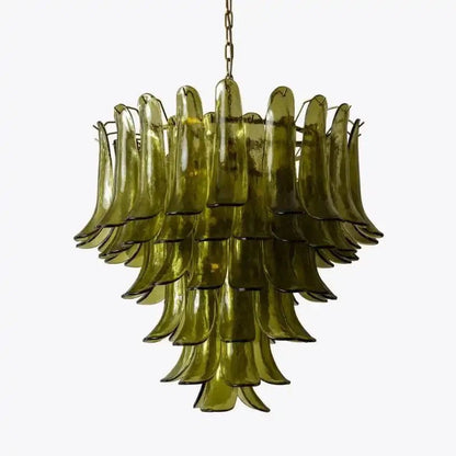 Green Petalo Murano Chandelier - Zelno Lighting