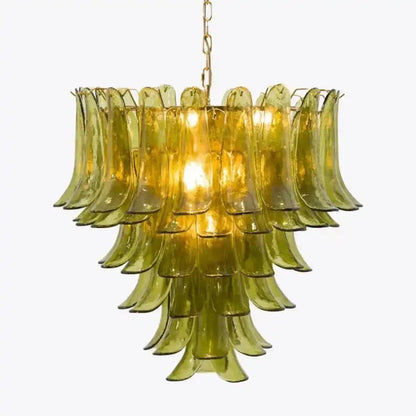 Green Petalo Murano Chandelier - Zelno Lighting