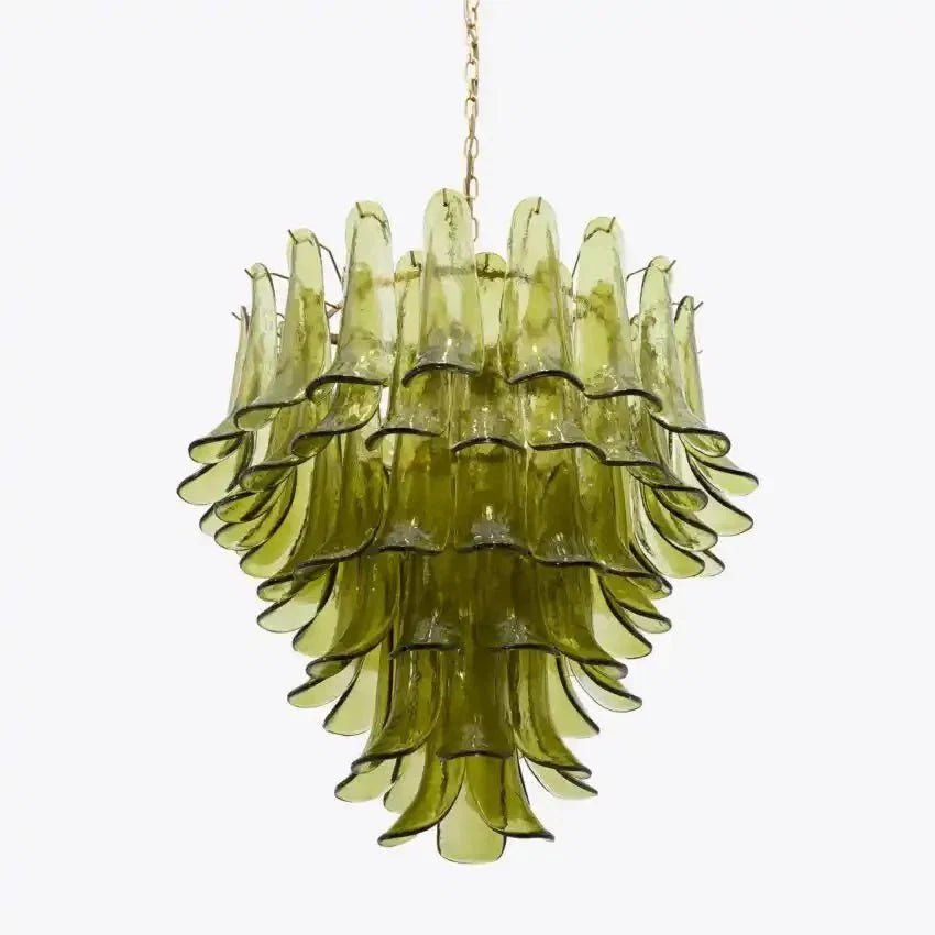 Green Petalo Murano Chandelier - Zelno Lighting