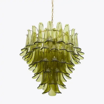 Green Petalo Murano Chandelier - Zelno Lighting