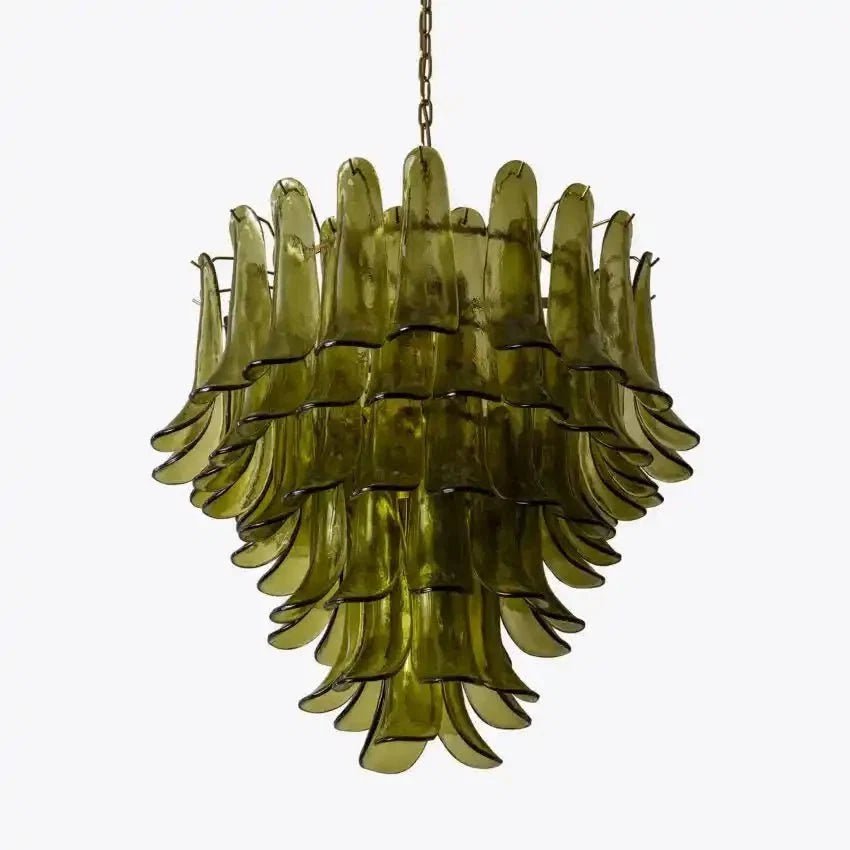 Green Petalo Murano Chandelier - Zelno Lighting