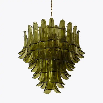 Green Petalo Murano Chandelier - Zelno Lighting