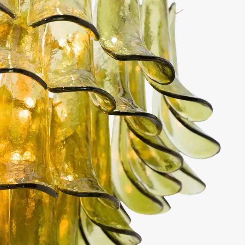 Green Petalo Murano Chandelier - Zelno Lighting