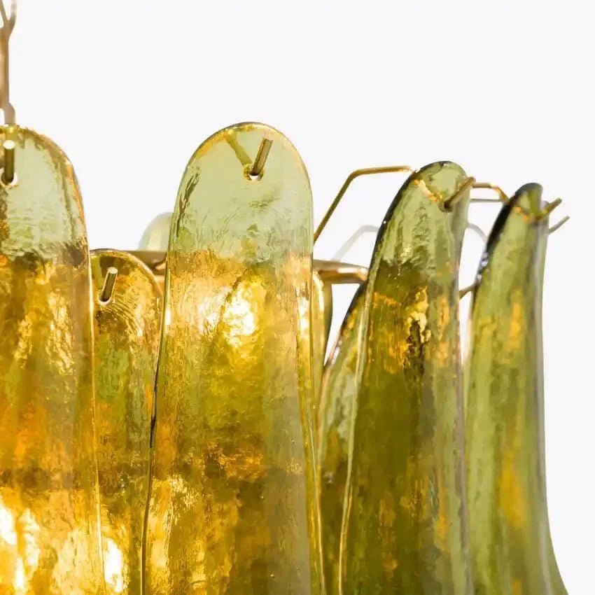 Green Petalo Murano Chandelier - Zelno Lighting