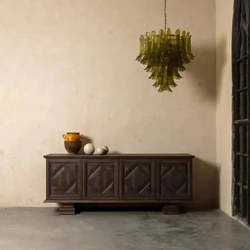 Green Petalo Murano Chandelier - Zelno Lighting