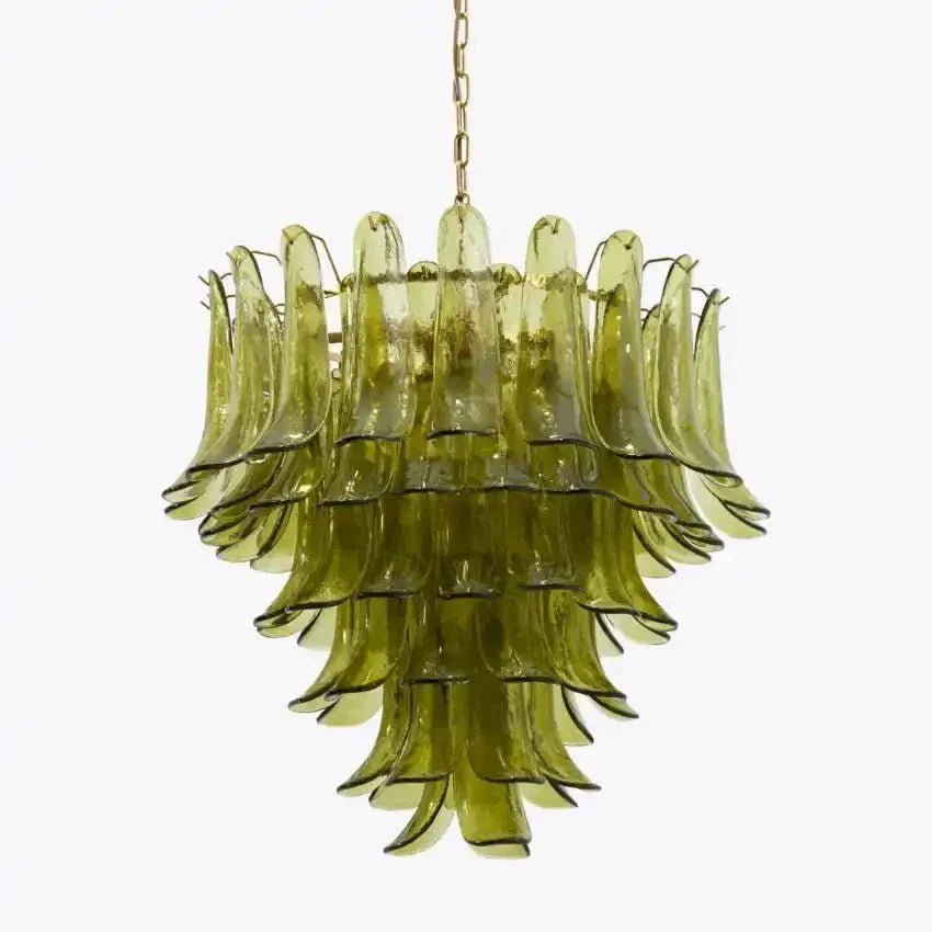 Green Petalo Murano Chandelier - Zelno Lighting