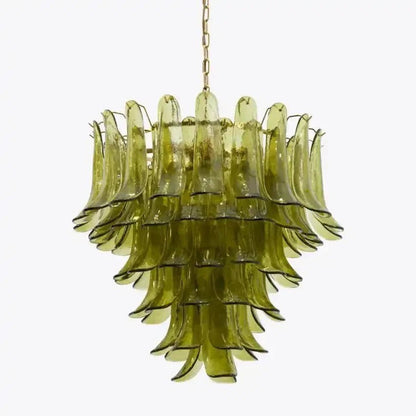Green Petalo Murano Chandelier - Zelno Lighting