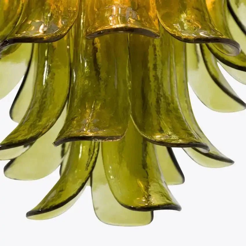 Green Petalo Murano Chandelier - Zelno Lighting