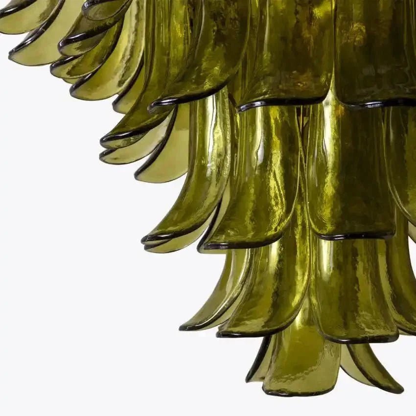 Green Petalo Murano Chandelier - Zelno Lighting
