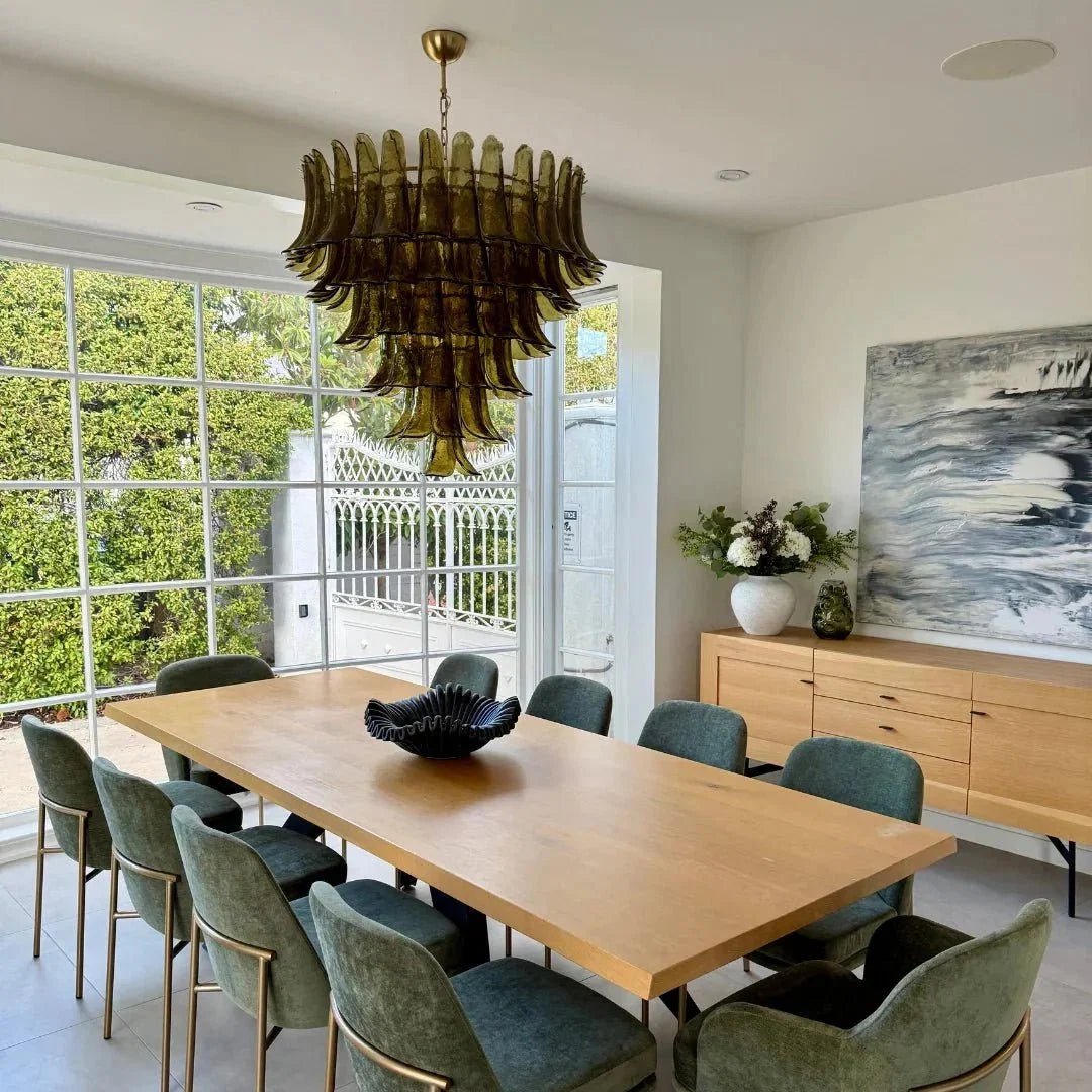 Green Petalo Murano Chandelier - Zelno Lighting
