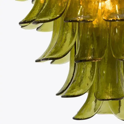 Green Petalo Murano Chandelier - Zelno Lighting