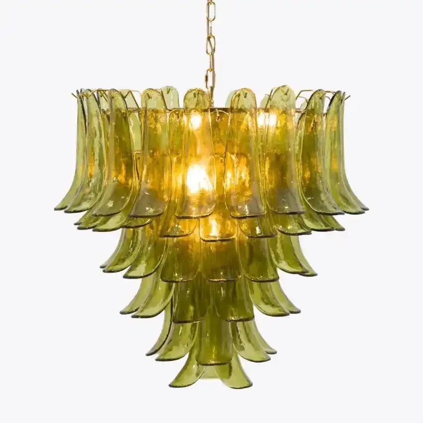 Green Petalo Murano Chandelier - Zelno Lighting