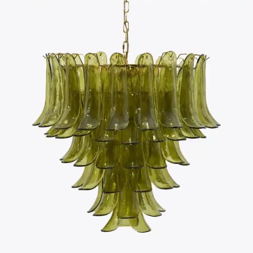 Green Petalo Murano Chandelier - Zelno Lighting
