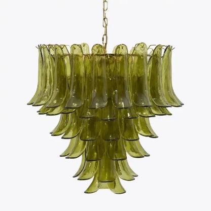 Green Petalo Murano Chandelier - Zelno Lighting