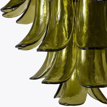 Green Petalo Murano Chandelier - Zelno Lighting