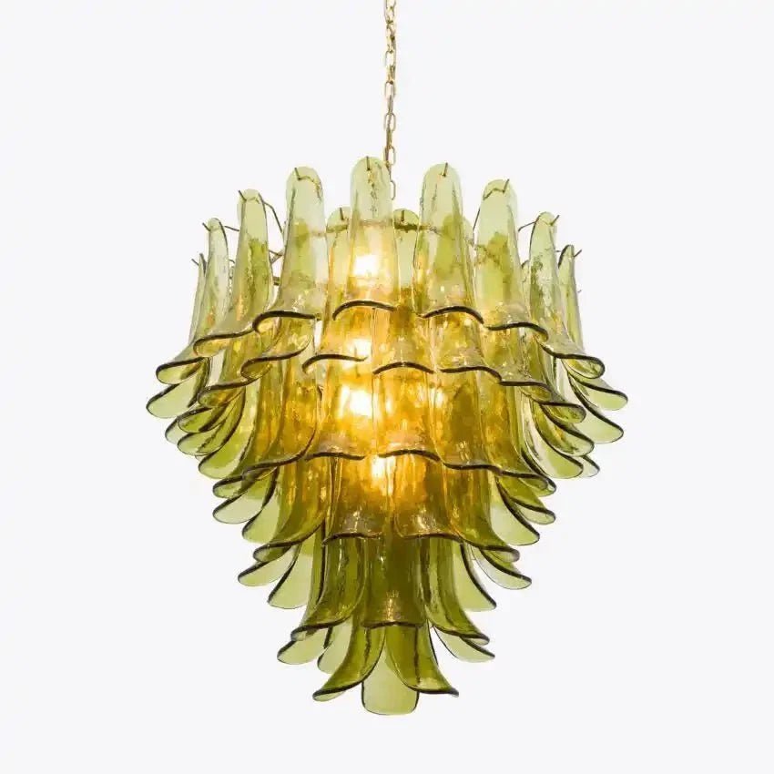 Green Petalo Murano Chandelier - Zelno Lighting