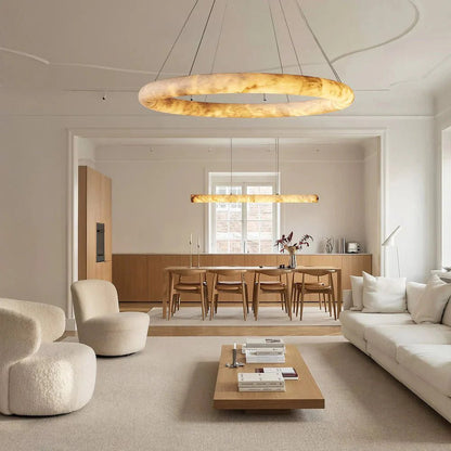 Halima Halo Alabaster Chandelier - Zelno