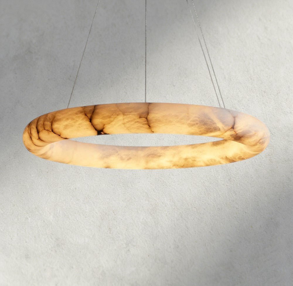 Halima Halo Alabaster Chandelier - Zelno