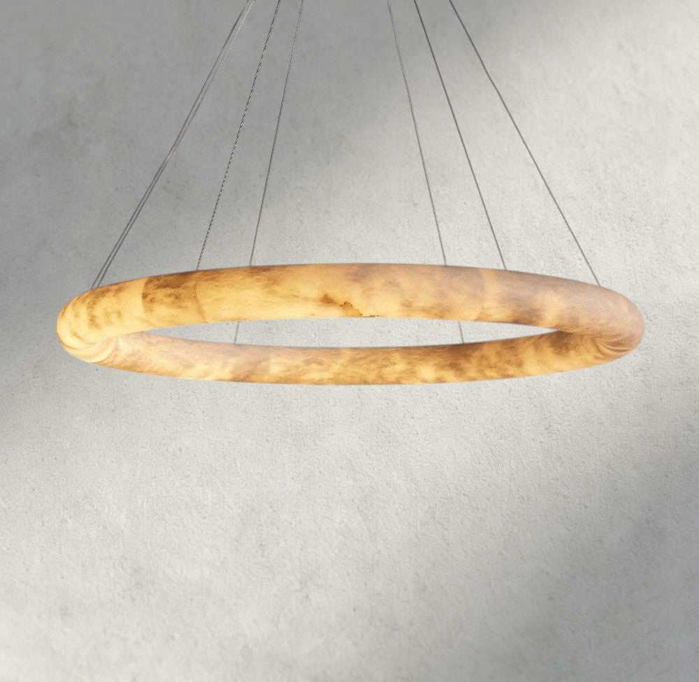 Halima Halo Alabaster Chandelier - Zelno