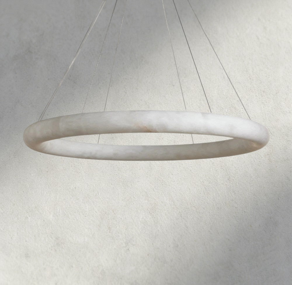 Halima Halo Alabaster Chandelier - Zelno