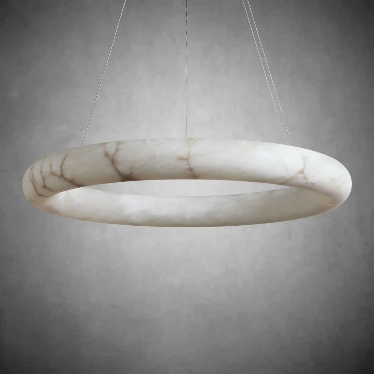 Halima Halo Spanish Alabaster LED Chandelier – 36" & 48" Luxury Light - Zelno