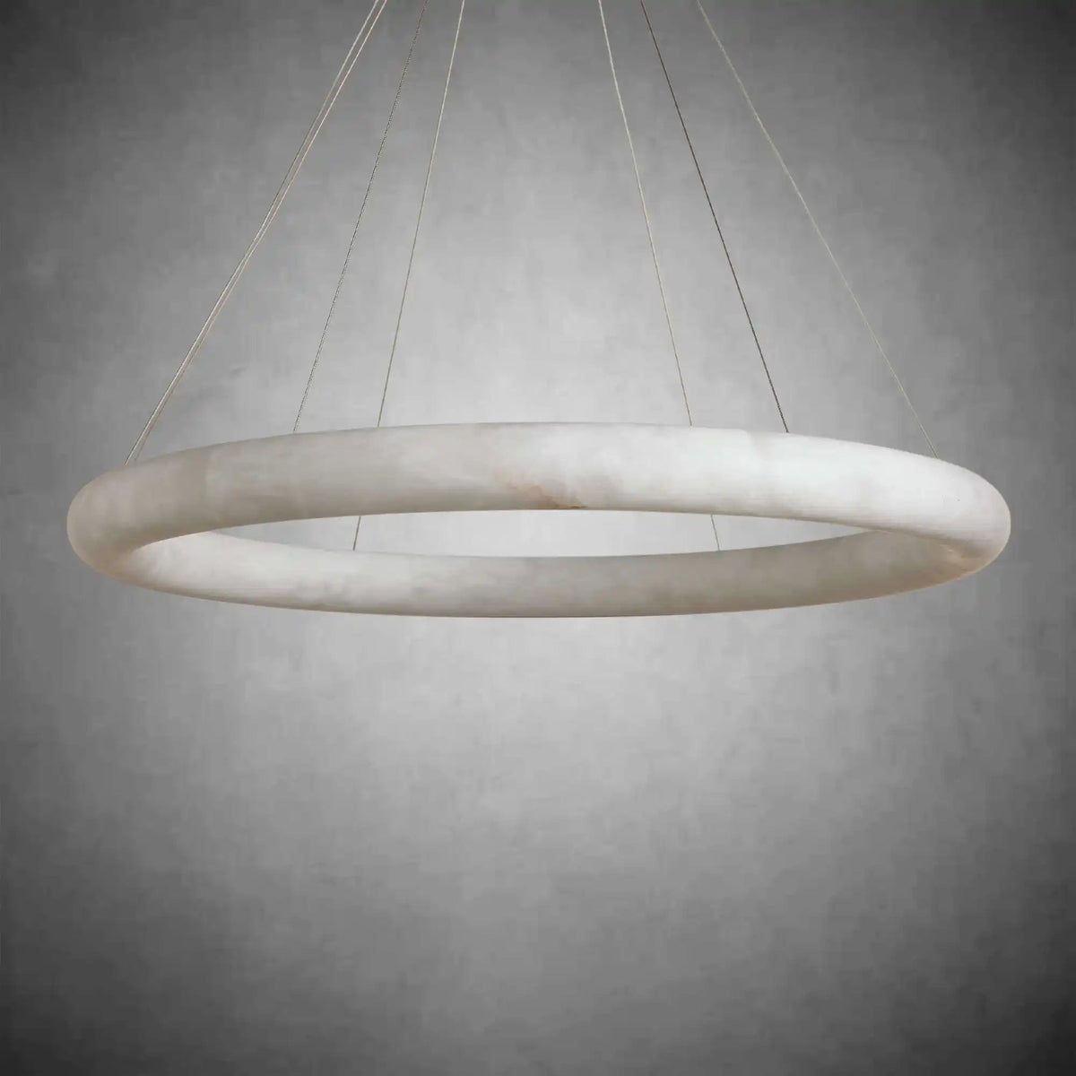 Halima Halo Spanish Alabaster LED Chandelier – 36" & 48" Luxury Light - Zelno