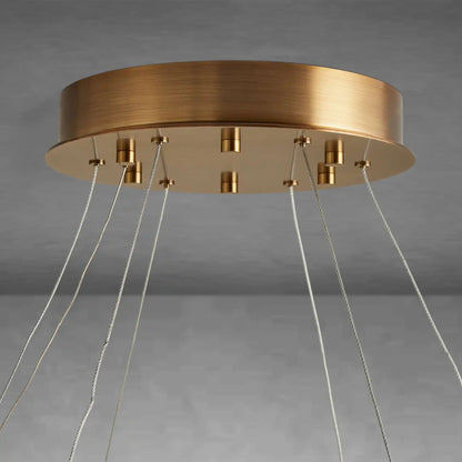 Halima Halo Spanish Alabaster LED Chandelier – 36" & 48" Luxury Light - Zelno