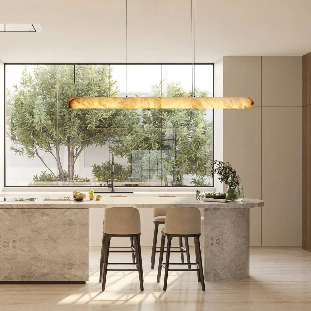 Halima Linear Alabaster Chandelier - Zelno