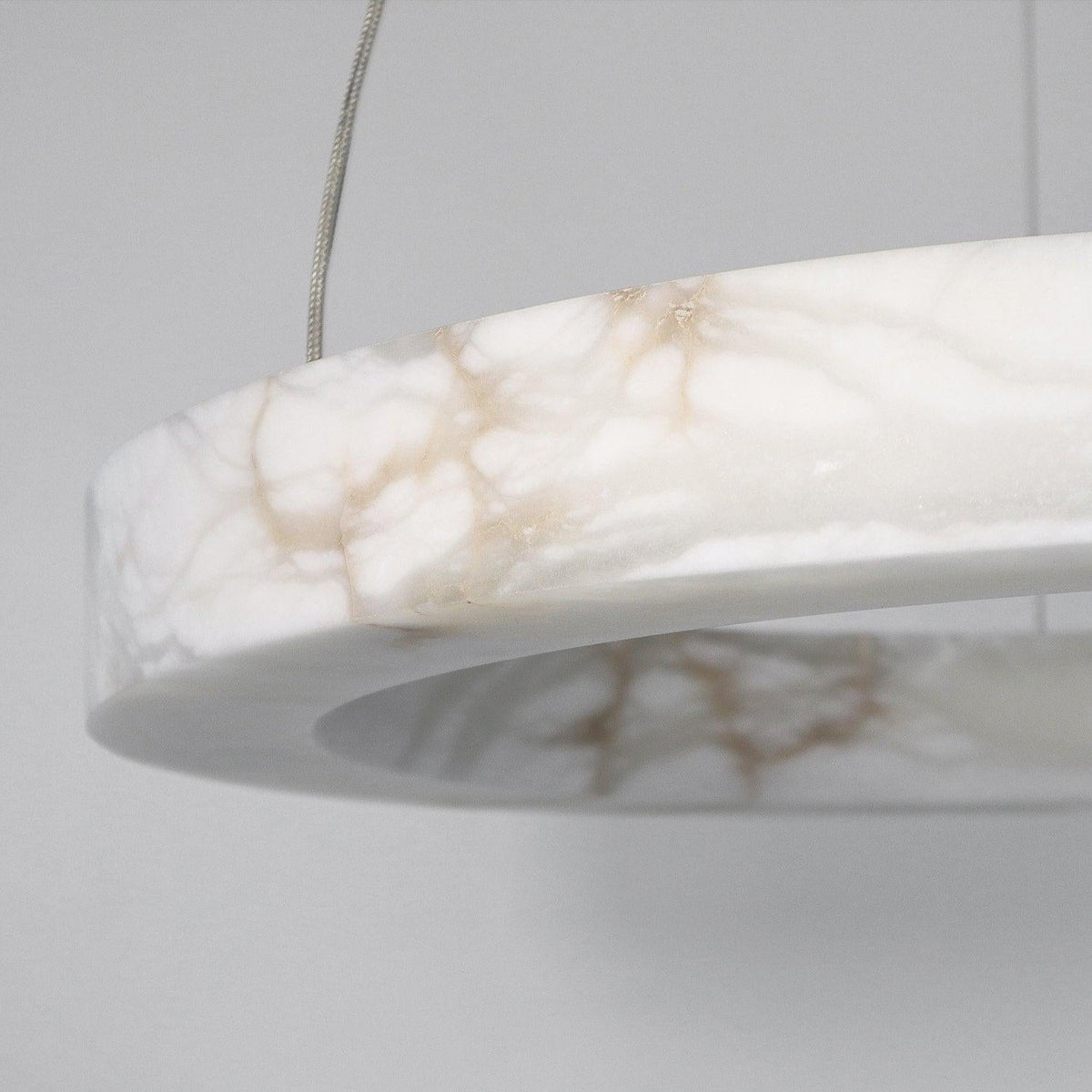 Halo Ring Alabaster Natural Stone Chandelier - Zelno Lighting