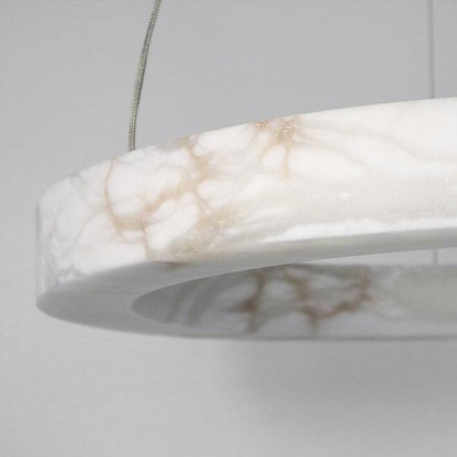Halo Ring Alabaster Natural Stone Chandelier - Zelno Lighting