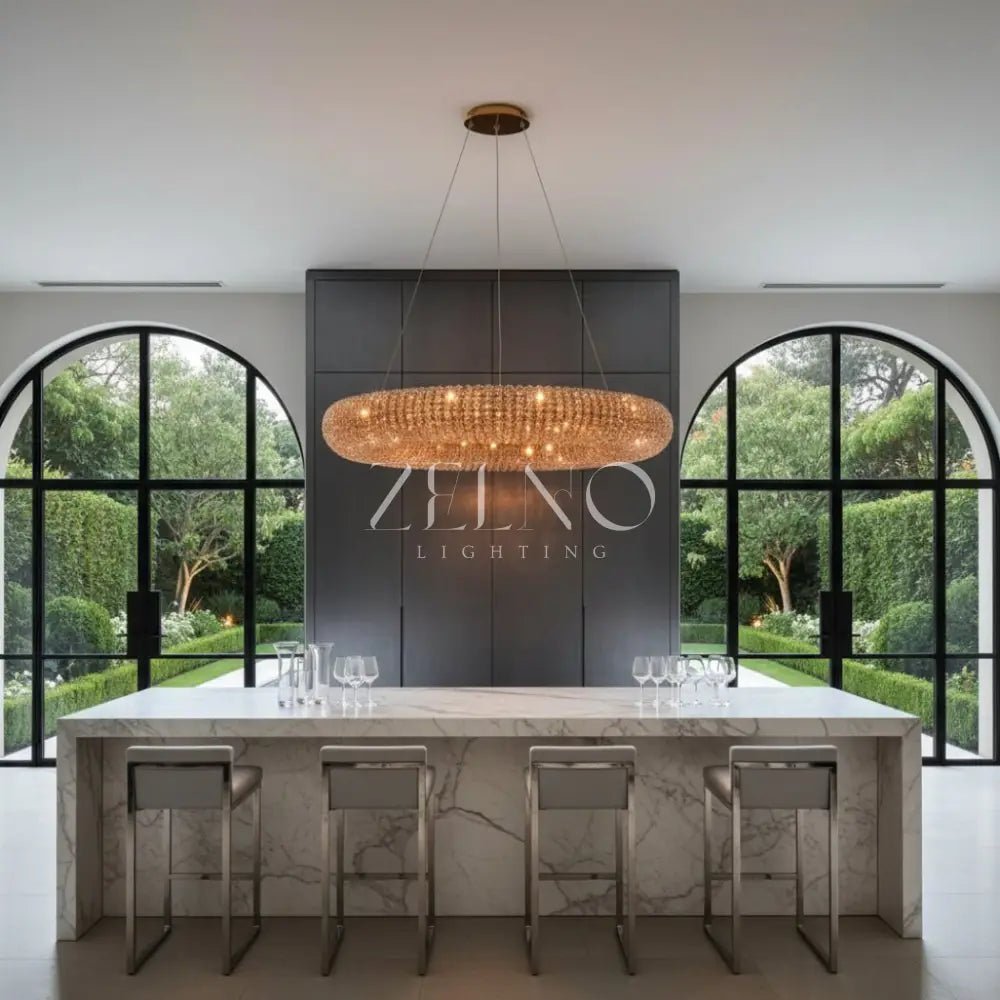 Halo Round Led Chandelier - Zelno