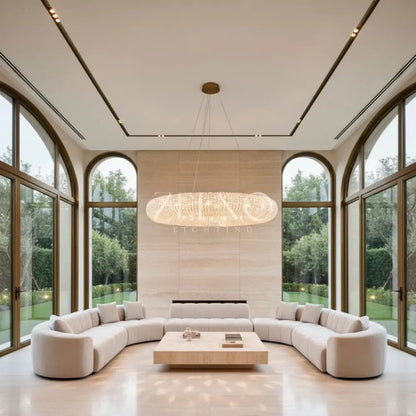 Halo Round Led Chandelier - Zelno