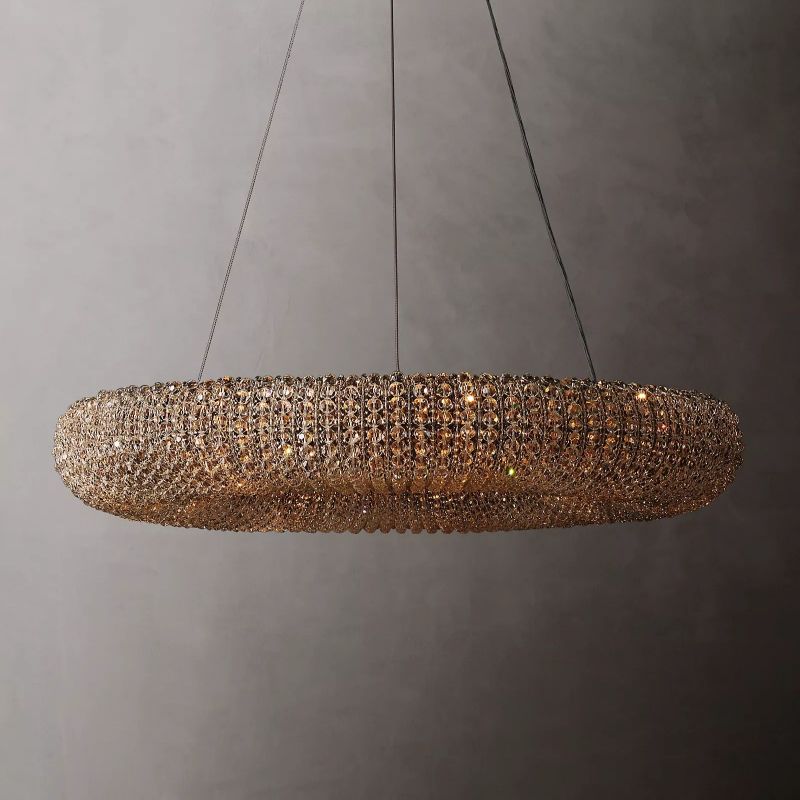 Halo Stranded Crystal Round Chandelier 32" - Zelno