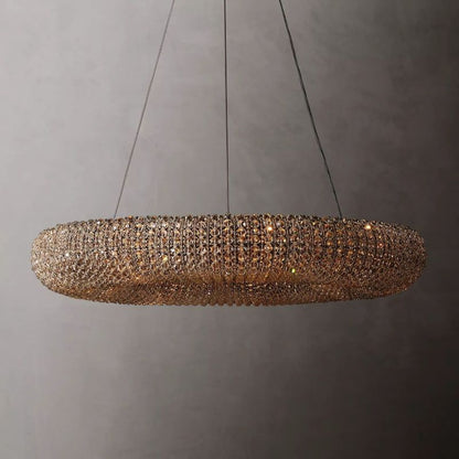 Halo Stranded Crystal Round Chandelier 32" - Zelno