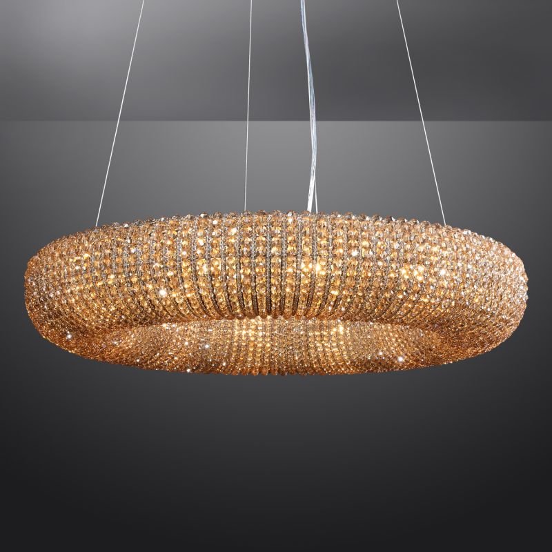 Halo Stranded Crystal Round Chandelier 32" - Zelno
