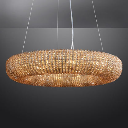 Halo Stranded Crystal Round Chandelier 32" - Zelno