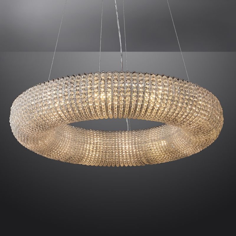 Halo Stranded Crystal Round Chandelier 32" - Zelno