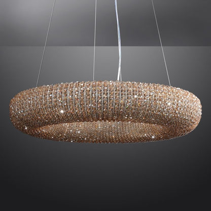 Halo Stranded Crystal Round Chandelier 32" - Zelno