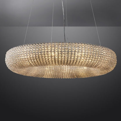 Halo Stranded Crystal Round Chandelier 32" - Zelno