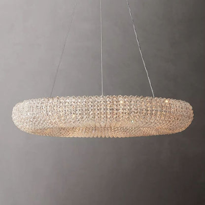 Halo Stranded Crystal Round Chandelier 32" - Zelno