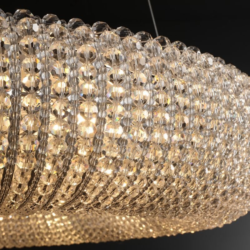 Halo Stranded Crystal Round Chandelier 41" - Zelno
