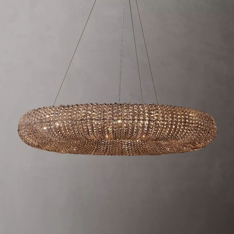 Halo Stranded Crystal Round Chandelier 41" - Zelno