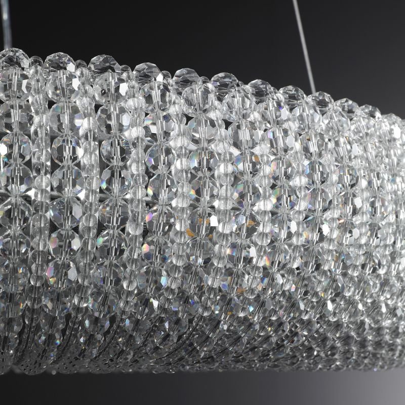 Halo Stranded Crystal Round Chandelier 41" - Zelno